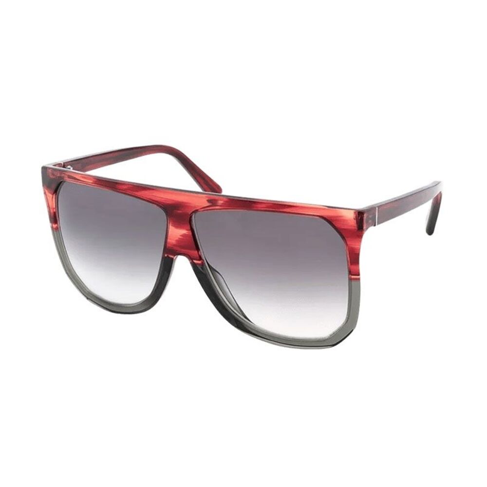Loewe Sunglasses Square Full Rim, Red/Grey Frame and Grey Gradient Lens